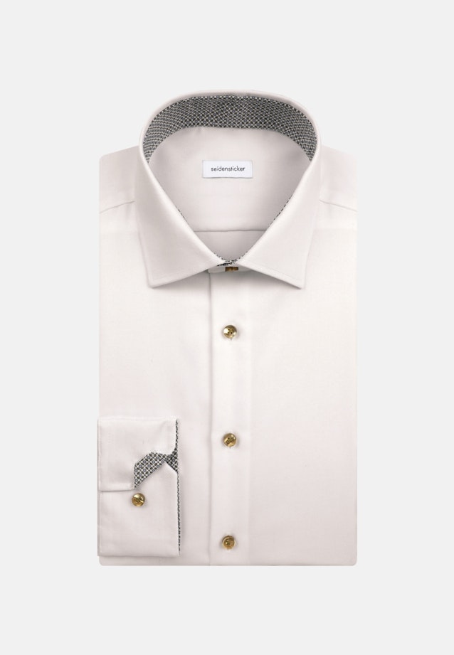 Non-iron Twill Business Shirt in Slim with Kent-Collar and extra long sleeve in White |  Seidensticker Onlineshop