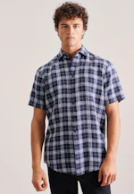 Regular Business shirt Check in Dark Blue |  Seidensticker Onlineshop