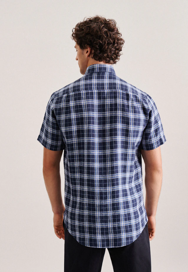 Regular Business shirt Check in Dark Blue |  Seidensticker Onlineshop