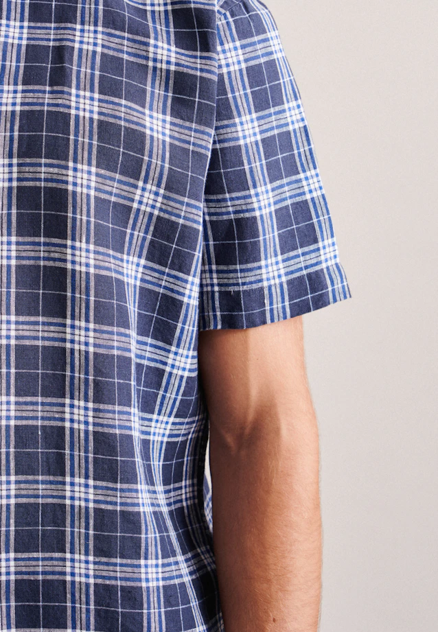 Regular Business shirt Check in Dark Blue |  Seidensticker Onlineshop