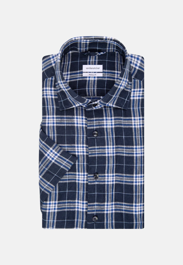 Regular Business shirt Check in Dark Blue |  Seidensticker Onlineshop
