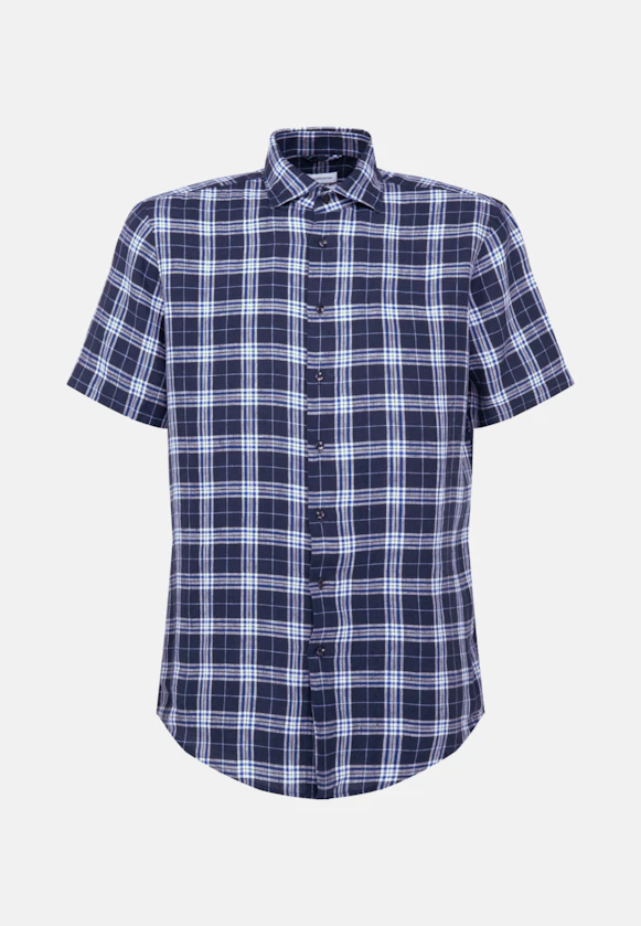 Regular Business shirt Check in Dark Blue |  Seidensticker Onlineshop
