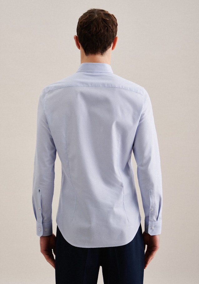 Business Shirt in Slim with Covered-Button-Down-Collar in Light Blue | Seidensticker Onlineshop