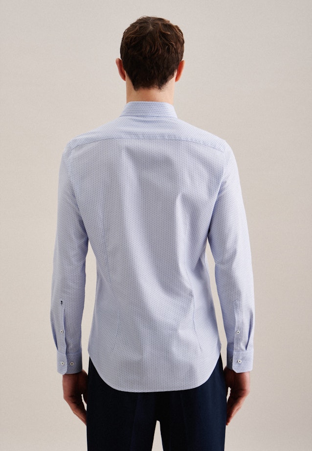 Twill Business Hemd in Slim mit Covered-Button-Down-Kragen in Hellblau |  Seidensticker Onlineshop