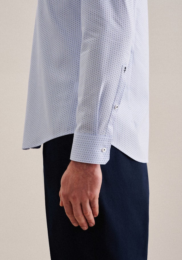 Business Shirt in Slim with Covered-Button-Down-Collar in Light Blue |  Seidensticker Onlineshop