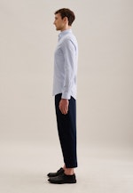 Twill Business Hemd in Slim mit Covered-Button-Down-Kragen in Hellblau |  Seidensticker Onlineshop