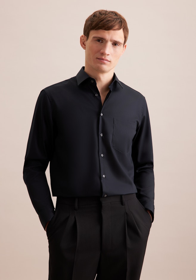 Regular Business Hemd Uni in Schwarz | Seidensticker Onlineshop
