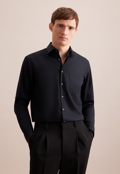 Regular Business shirt Uni in Schwarz |  Seidensticker Onlineshop