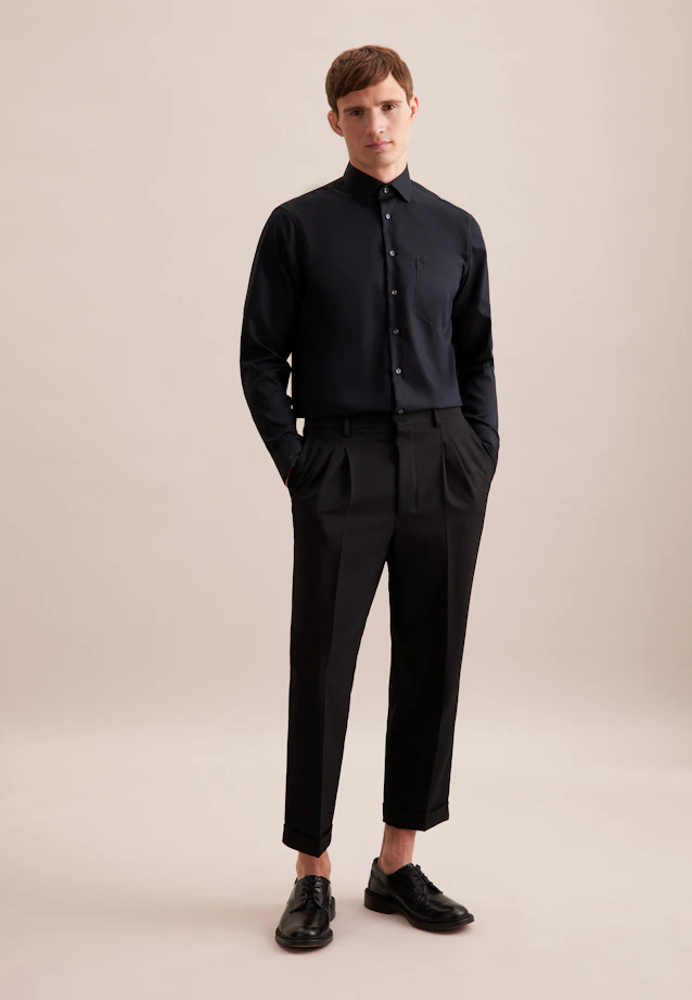 Regular Chemise d'affaires Uni in Noir |  Seidensticker Onlineshop