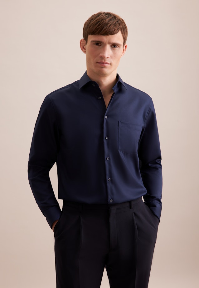 Regular Business Hemd Uni in Dunkelblau |  Seidensticker Onlineshop