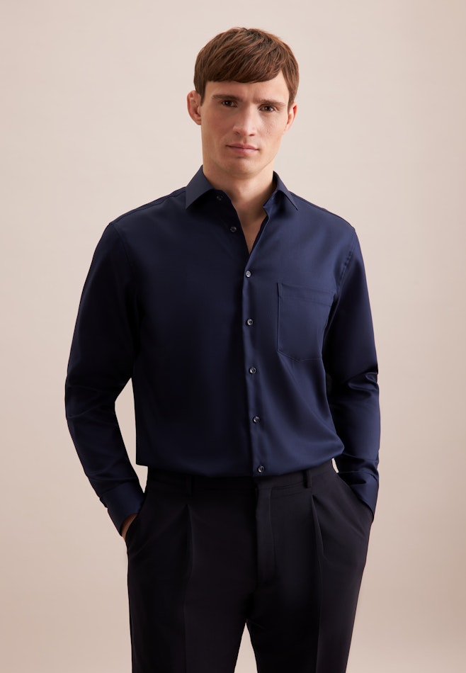 Regular Business Hemd Uni in Dunkelblau | Seidensticker Onlineshop