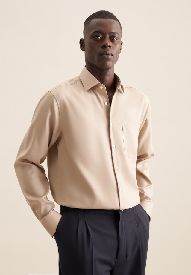 Regular Business Hemd Uni in Beige |  Seidensticker Onlineshop