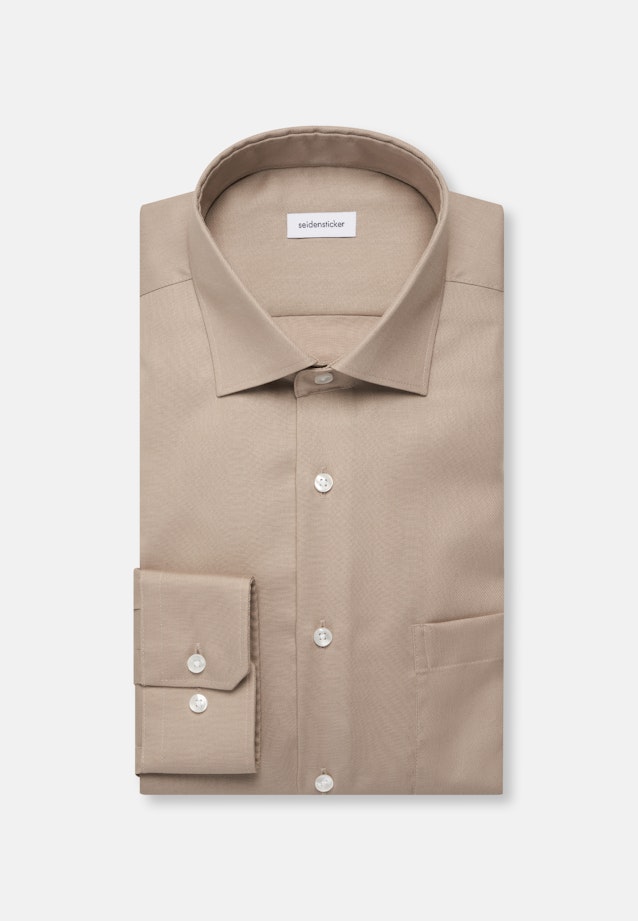 Regular Business Hemd Uni in Beige |  Seidensticker Onlineshop