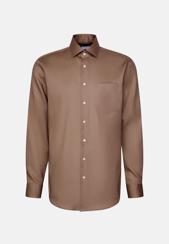 Regular Business shirt Uni in Braun |  Seidensticker Onlineshop
