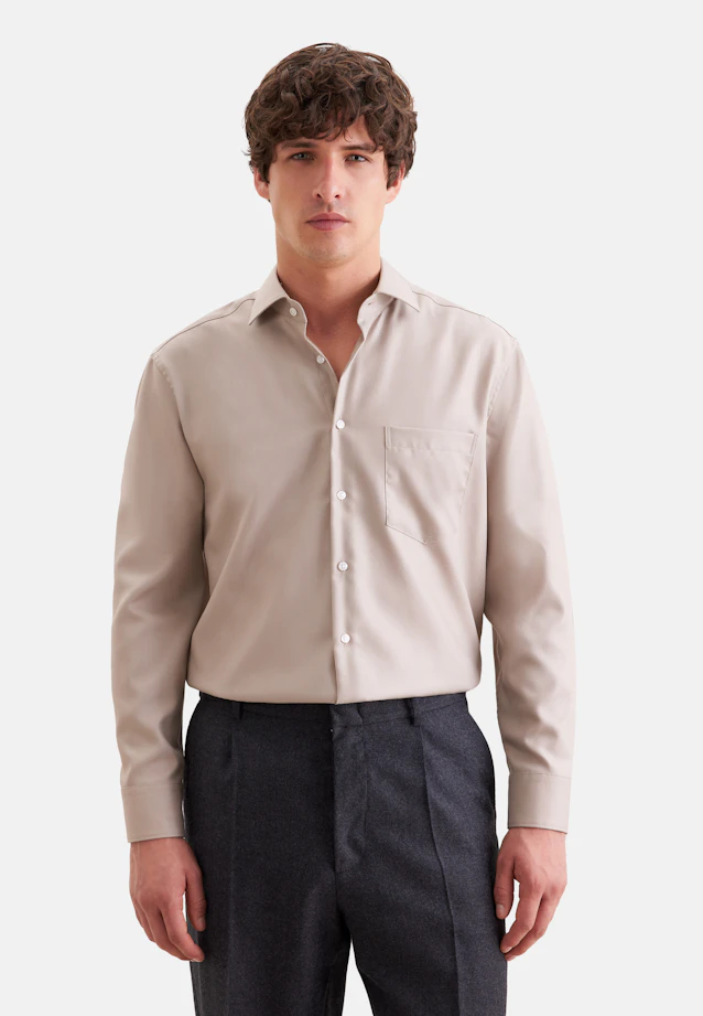 Regular Business Hemd Uni in Beige |  Seidensticker Onlineshop