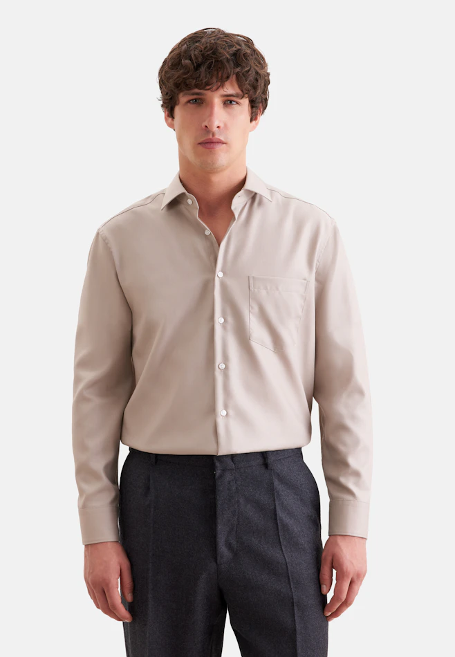 Regular Business Hemd Uni in Beige | Seidensticker Onlineshop