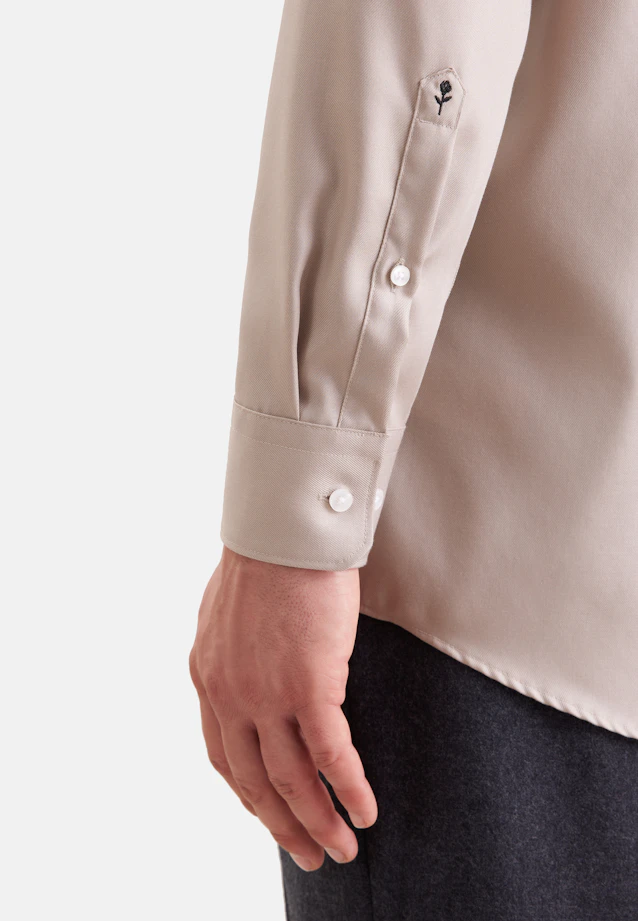 Regular Chemise d'affaires Uni in Beige |  Seidensticker Onlineshop
