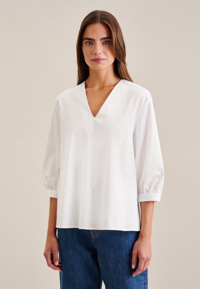 V-Neck Tunika Regular in Weiß | Seidensticker Onlineshop