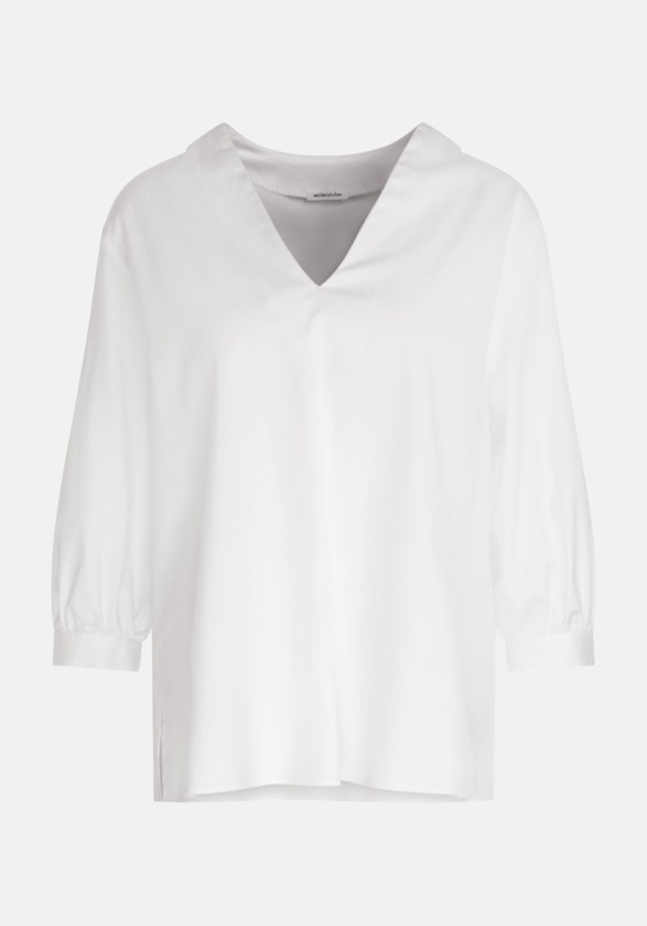 3/4-sleeve Satin Tunic in White |  Seidensticker Onlineshop