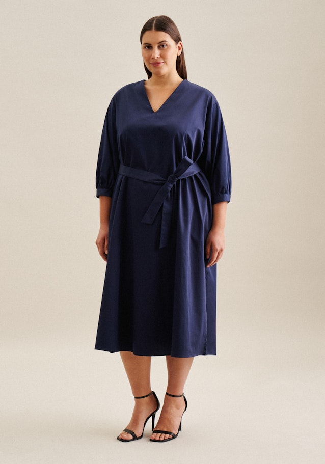 Curvy Robe Regular Manchon 3/4 in Bleu Foncé | Seidensticker Onlineshop