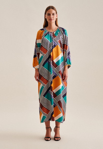 Dress Geometric pattern in Dark Blue |  Seidensticker Onlineshop