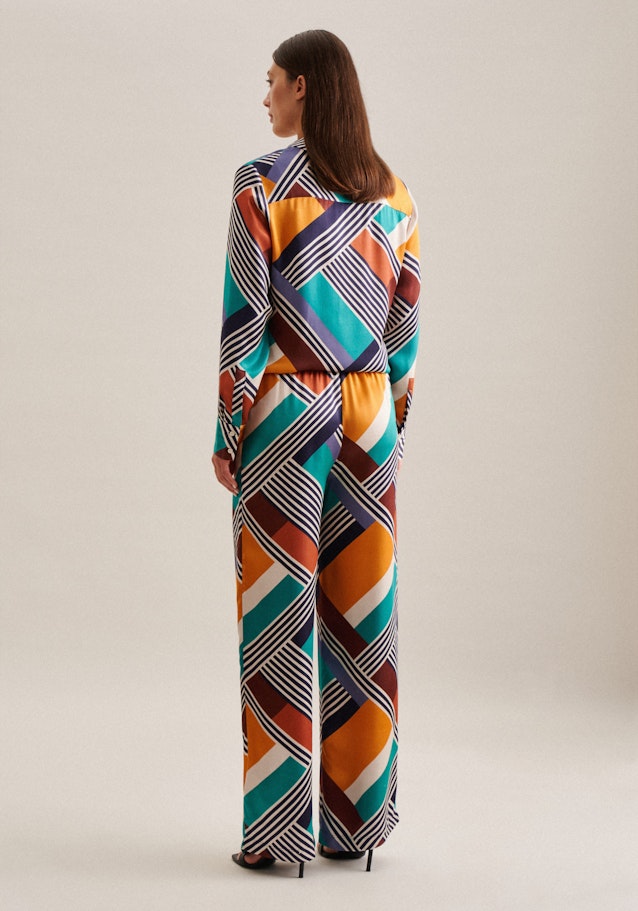 Regular Hose Geometrische Muster in Dunkelblau | Seidensticker Onlineshop