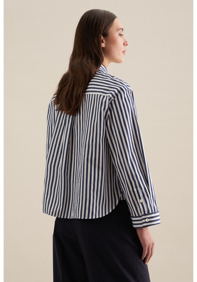 Long sleeve Twill Shirt Blouse in Dark Blue | Seidensticker Onlineshop