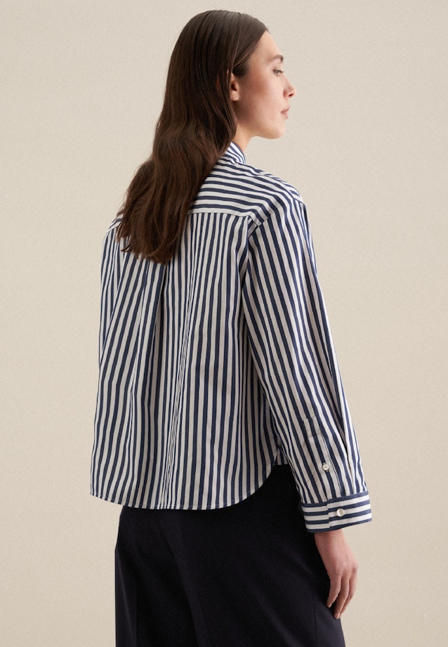Long sleeve Twill Shirt Blouse in Dark Blue | Seidensticker Onlineshop