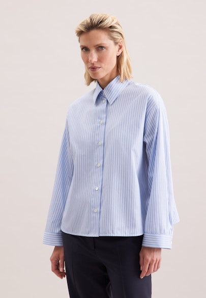 Oversized Boxy Shirt Blouse in Hellblau |  Seidensticker Onlineshop