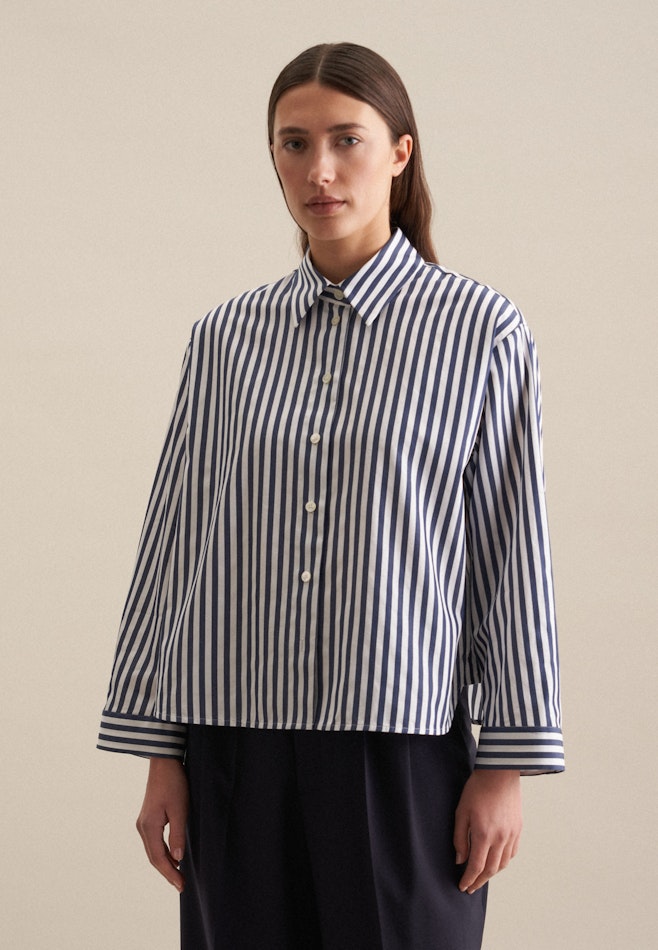 Oversized Hemdbluse Boxy in Dark Blue | Seidensticker online shop