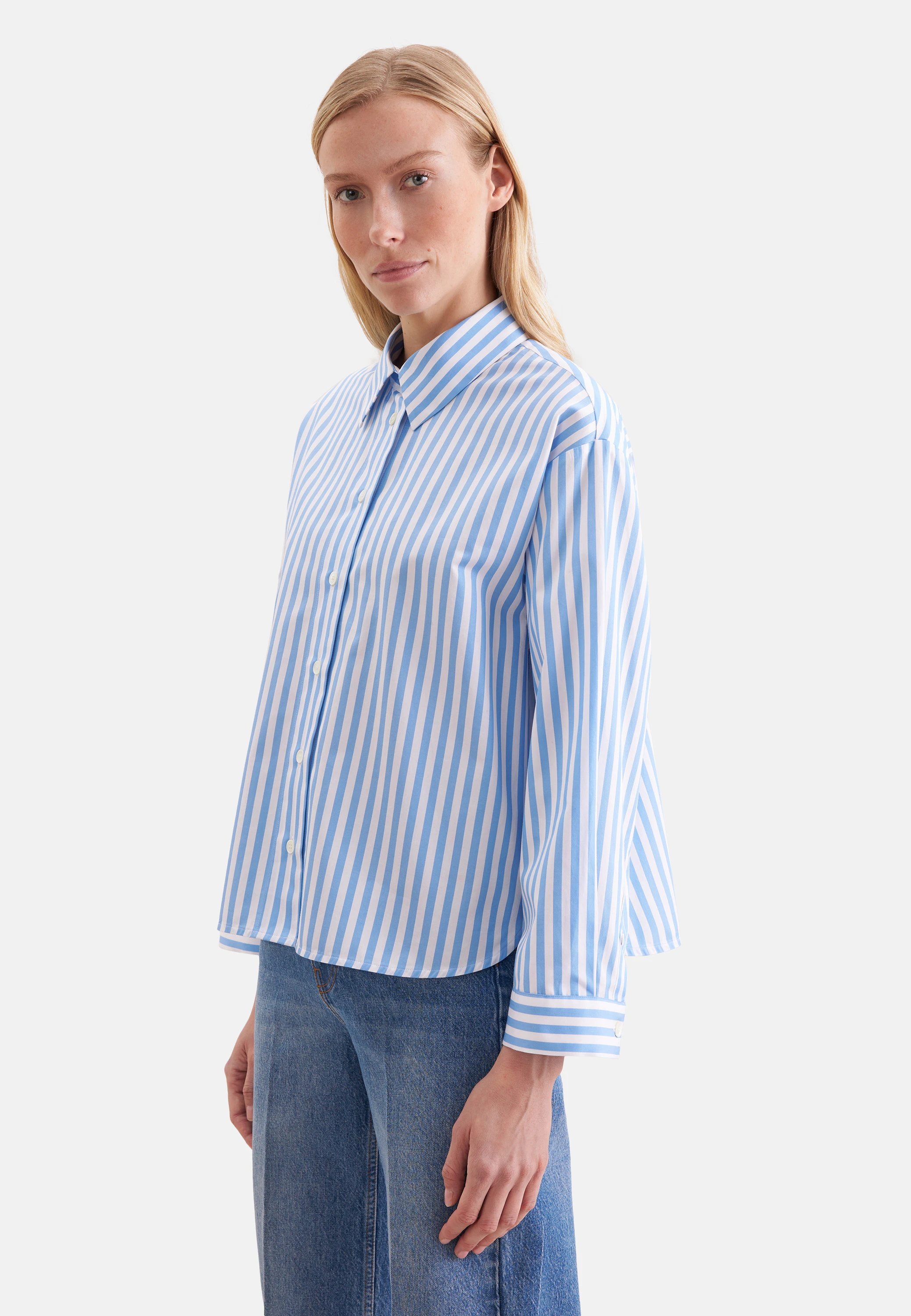 Oversized Hemdbluse Boxy Blau