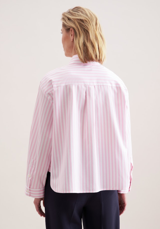 Oversized Hemdbluse in Boxy Länge aus Baumwoll Twill in Rosa/Pink | Seidensticker Onlineshop
