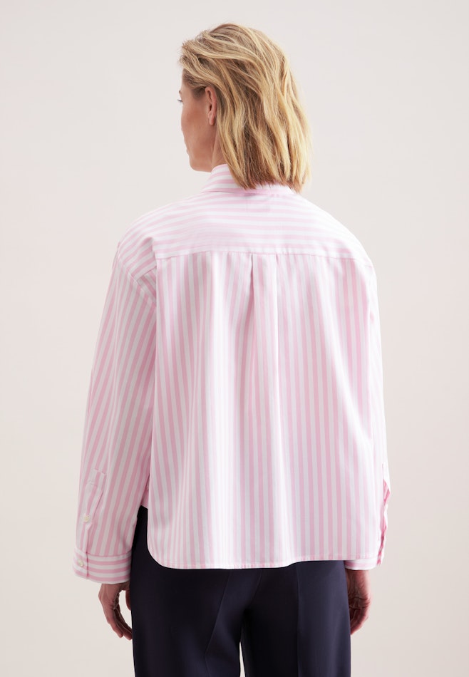 Oversized Hemdbluse in Boxy Länge aus Baumwoll Twill in Rosa/Pink | Seidensticker Onlineshop