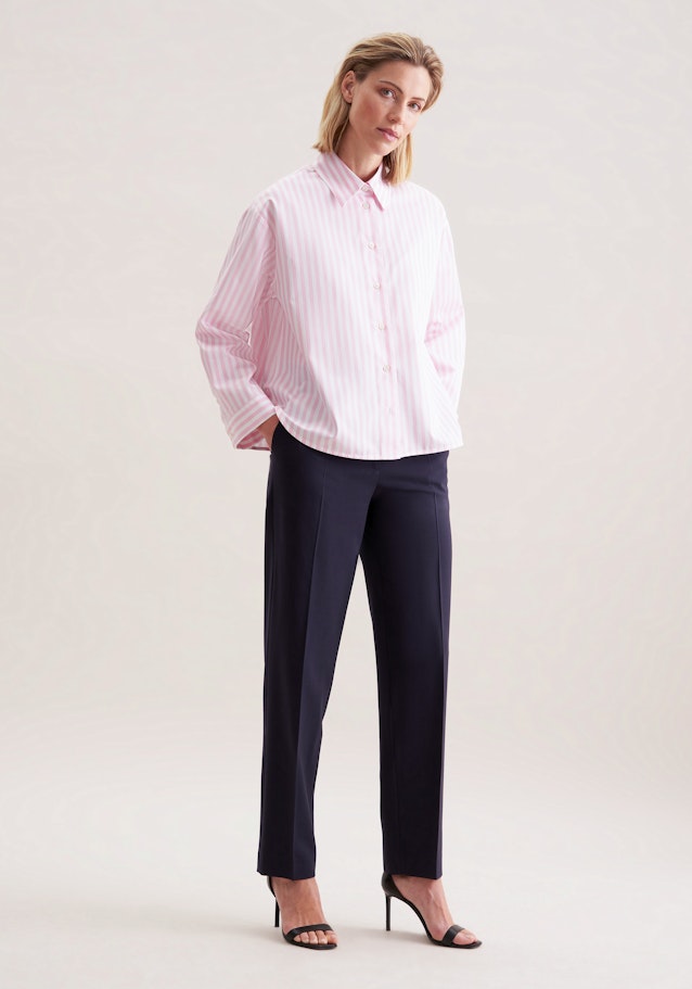 Oversized Hemdbluse in Boxy Länge aus Baumwoll Twill in Rosa/Pink | Seidensticker Onlineshop