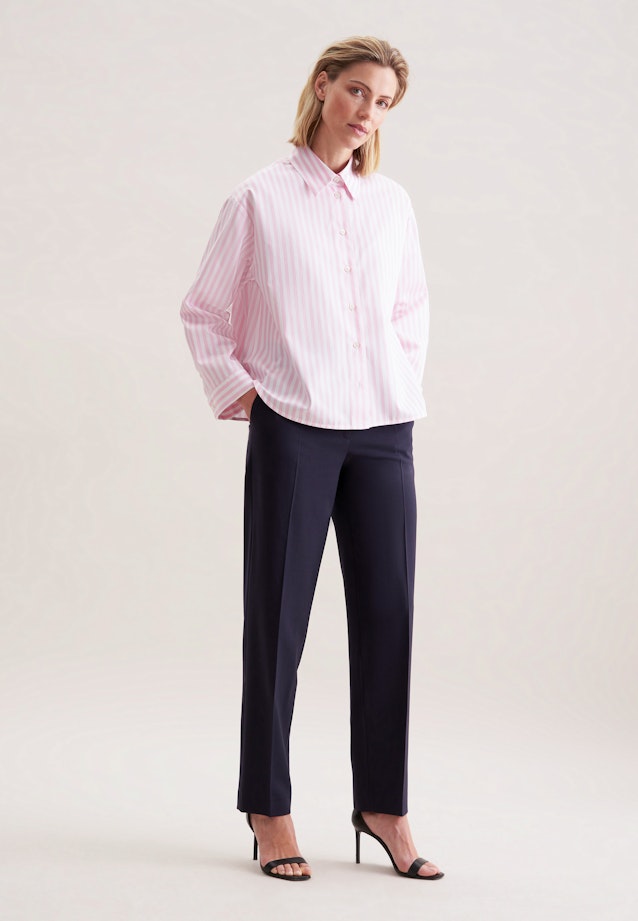 Oversized Hemdbluse in Boxy Länge aus Baumwoll Twill in Rosa/Pink |  Seidensticker Onlineshop