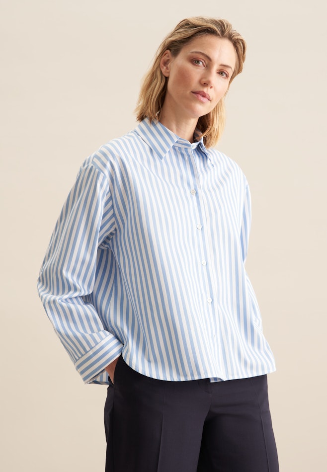 Collar Shirt Blouse in Medium Blue | Seidensticker online shop