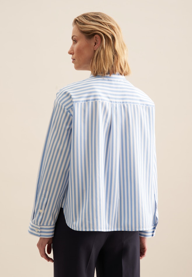 Kragen Hemdbluse Oversized in Mittelblau | Seidensticker Onlineshop