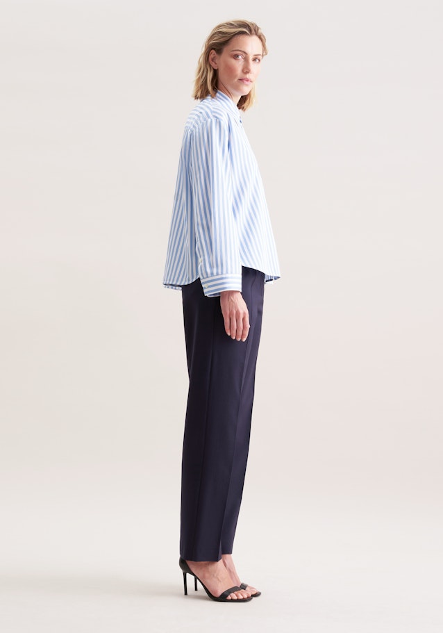 Oversized Hemdbluse in Boxy Länge aus Baumwoll Twill in Mittelblau | Seidensticker Onlineshop