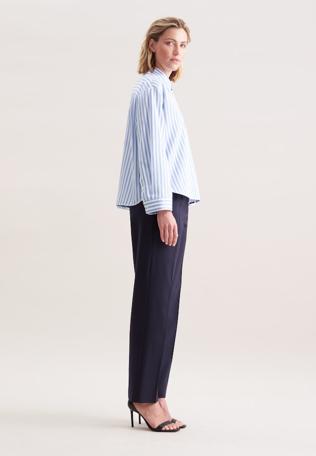 Oversized Hemdbluse in Boxy Länge aus Baumwoll Twill in Mittelblau |  Seidensticker Onlineshop