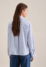 Twill Shirt Blouse in Medium Blue |  Seidensticker Onlineshop