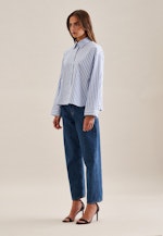 Twill Shirtblouse in Middelmatig Blauw |  Seidensticker Onlineshop