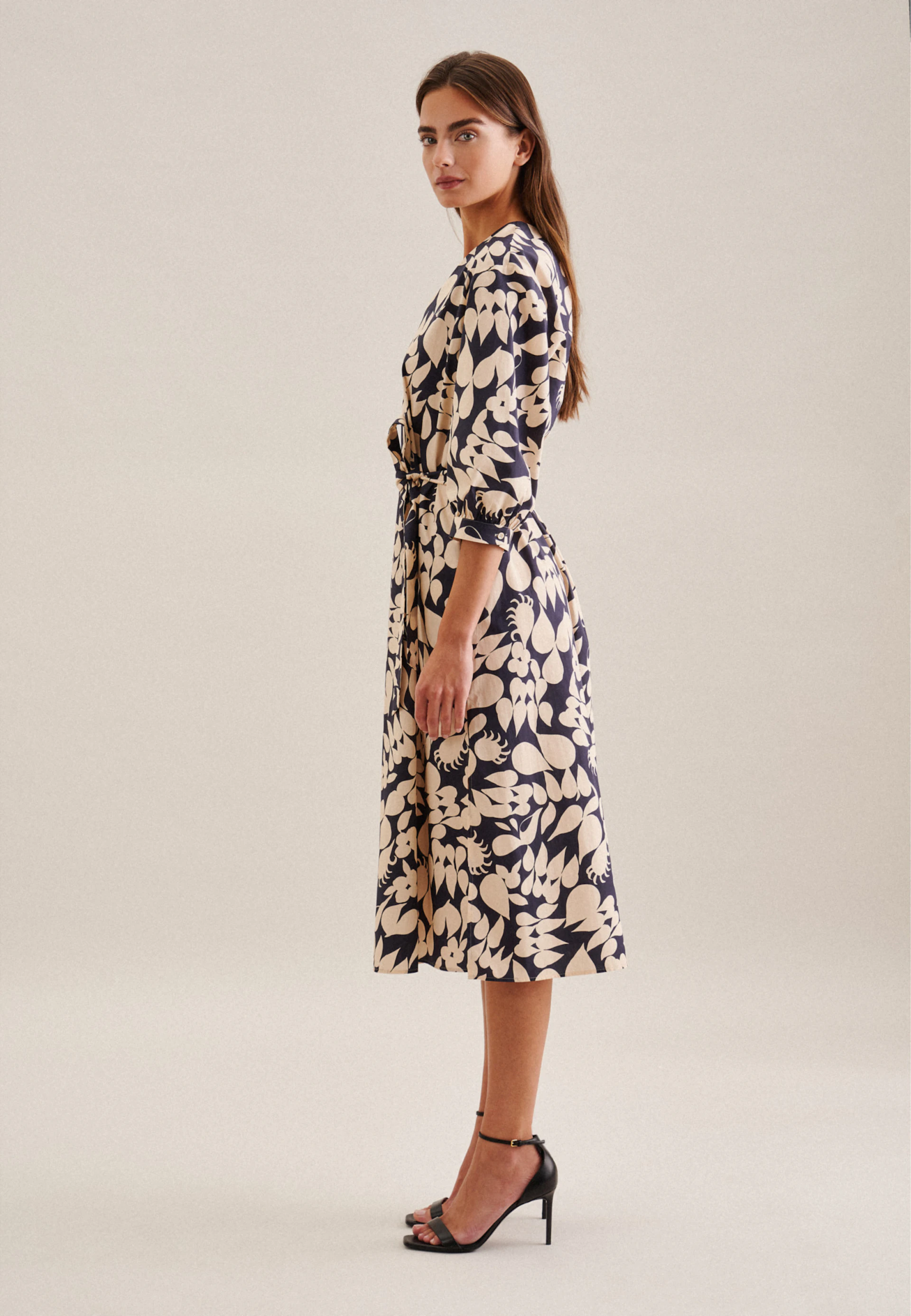 Damen Popeline Maxi Kleid dunkelblau | Seidensticker