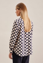 lange Arm Satin Shirtblouse in Donkerblauw |  Seidensticker Onlineshop