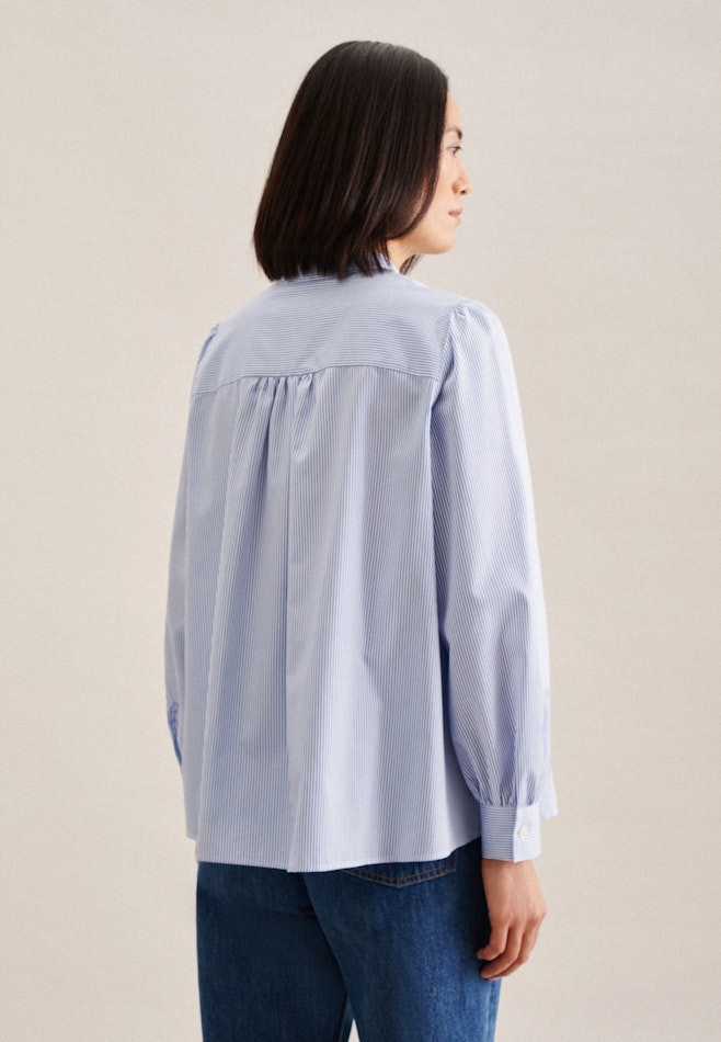 Twill Stand-Up Blouse in Medium Blue | Seidensticker online shop