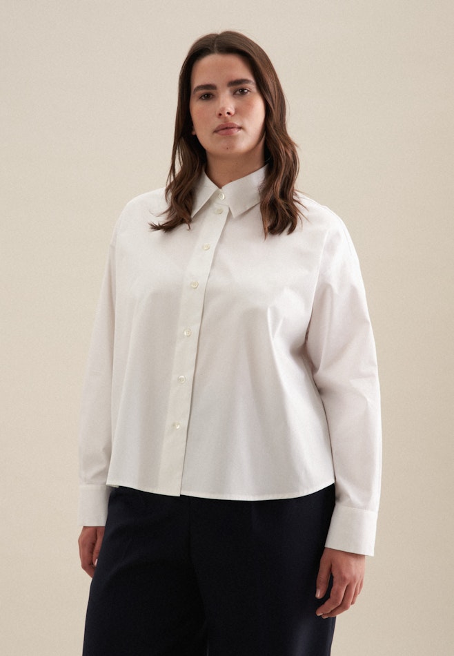 Grande taille Collar Shirt Blouse in White | Seidensticker online shop