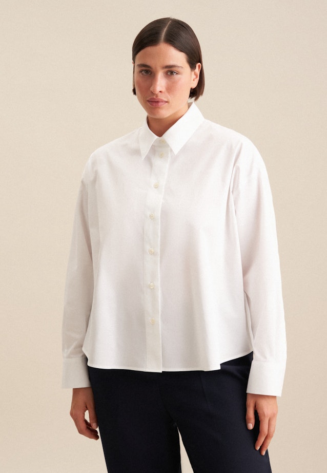 Grande taille Collar Shirt Blouse in White |  Seidensticker Onlineshop