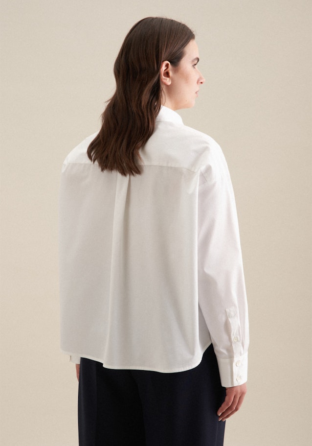 Grande taille Kraag Shirtblouse in Wit | Seidensticker Onlineshop