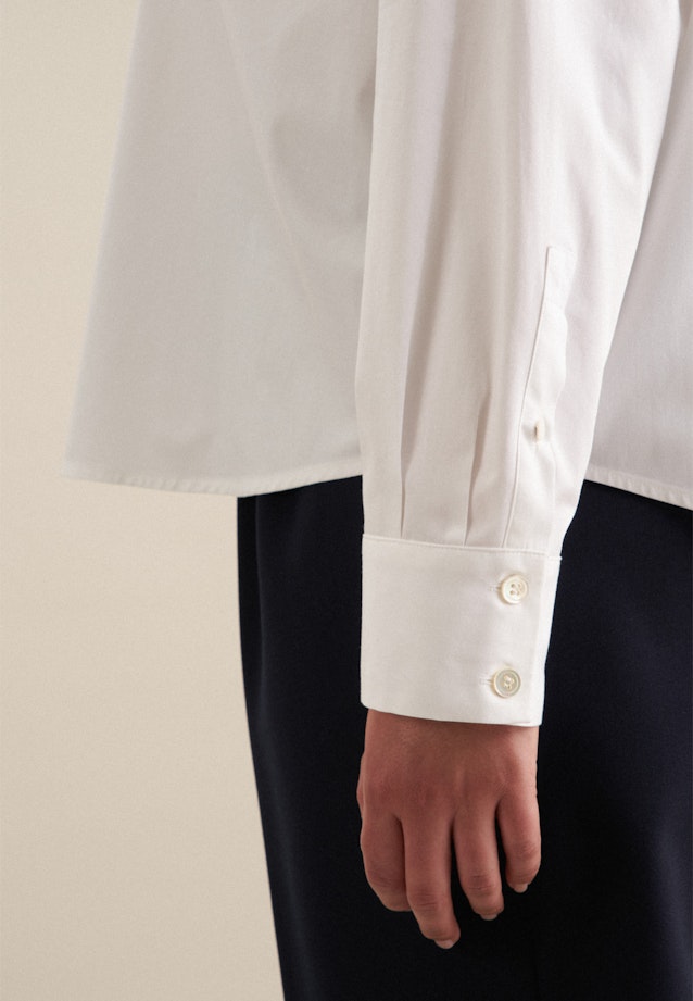 Grande taille Kraag Shirtblouse in Wit |  Seidensticker Onlineshop