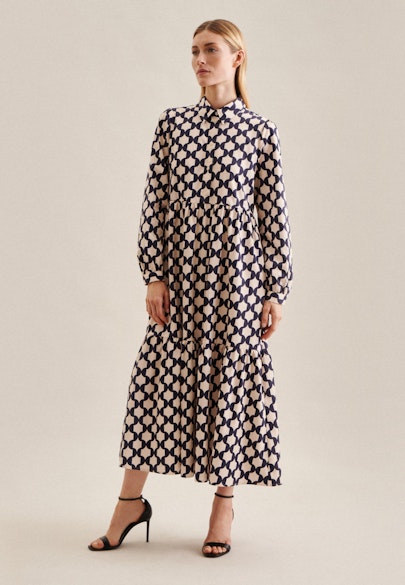 Dress Geometric pattern in Dark Blue |  Seidensticker Onlineshop