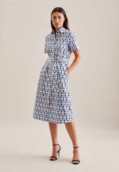 Dress Geometric pattern in Medium Blue |  Seidensticker Onlineshop